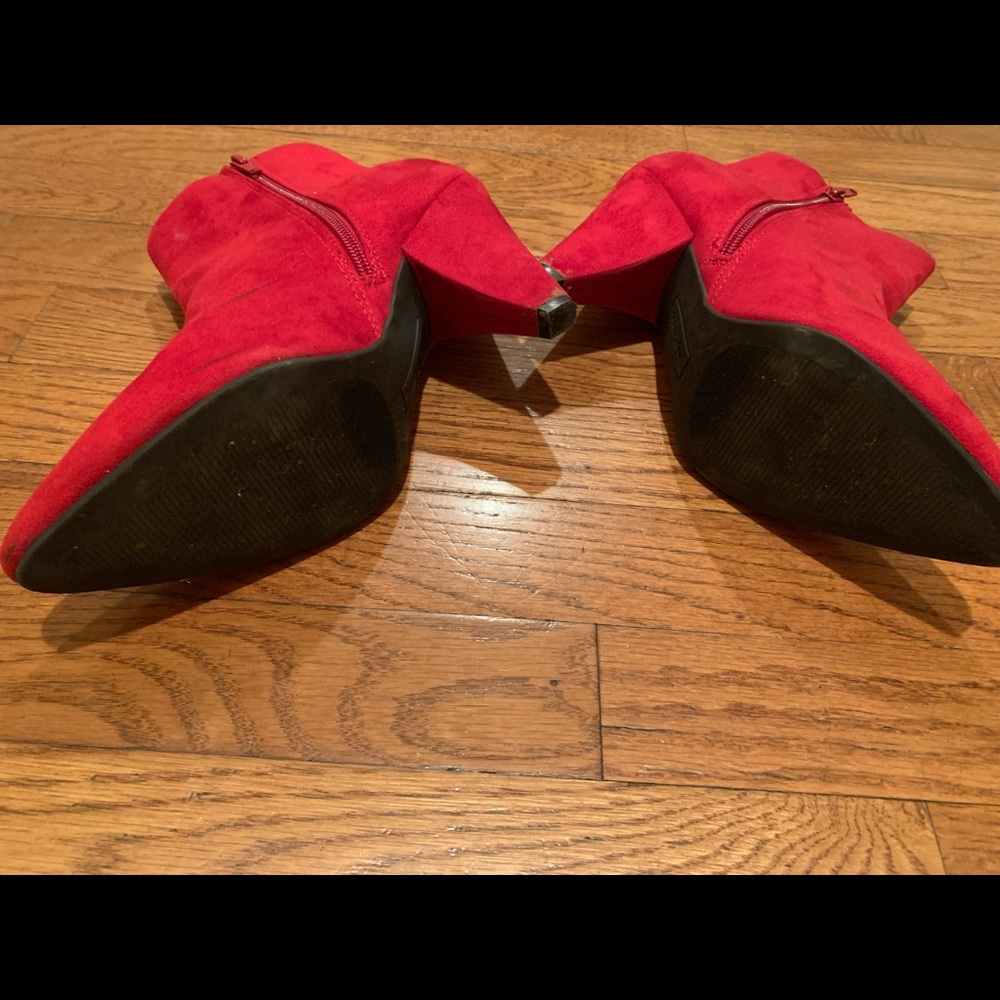 Women suede booties.